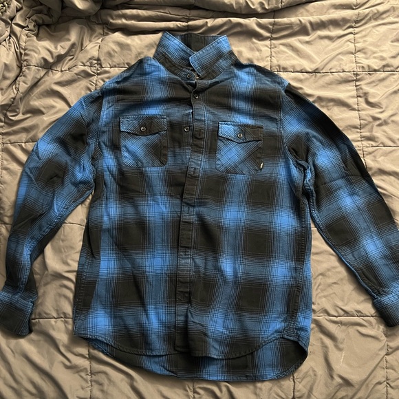 Men’s Vans Blue and Black Flannel - Picture 1 of 3